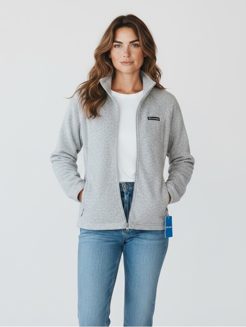 Columbia Women's Large Sawyer Rapids Full Zip 2.0 Fleece Jacket New Zip Pockets
